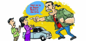 Mobil Ditarik Paksa Dalam Garasi