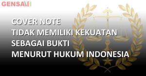 COVER NOTE TIDAK MEMILIKI KEKUATAN SEBAGAI BUKTI