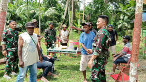 Dengar Keluh Kesah Warga Perbatasan, Satgas Yonif 131/BRS Laksanakan Komsos Dengan Masyarakat Di Kampung Kibay