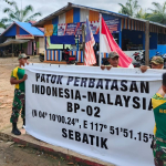 Satgas Pamtas Yonarmed 11 Kostrad Laksanakan Pemeliharaan Patok Batas Negara