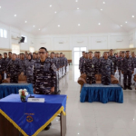 Prajurit Lanal Dumai Ikuti Virtual Exit Briefing, Pangkoarmada I Tekankan Kesiapan Operasional