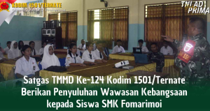 Satgas TMMD Ke-124 Tanamkan Semangat Cinta Tanah Air ke Pelajar SMK Fomarimoi Halbar
