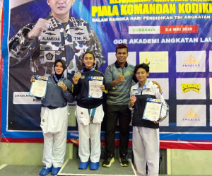 Prajurit Kowal Lantamal I Bikin Bangga! Aleyda Borong 3 Medali di Kejurnas Karate 2025