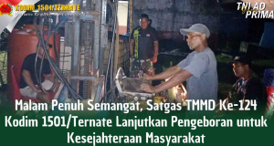 Satgas TMMD Ke-124 Kodim 1501/Ternate Lanjutkan Pengeboran Air Bersih