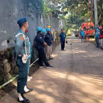 Denpomal Lanal Bandung Kawal Kelancaran Latihan Penanggulangan Bencana di Cicabe