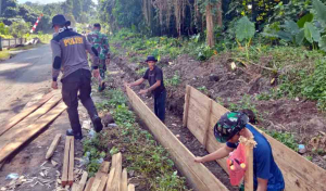 TMMD Kodim 1501/Ternate Bangun Drainase Warga Balisoan