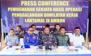 Puluhan Senjata Rakitan Dimusnahkan di Ambon, Lantamal IX Komitmen Jaga Keamanan Maluku
