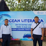 Danlanal Bintan Hadiri Aksi Coastal Clean Up Ocean Literasea Bersama Siswa Pesisir