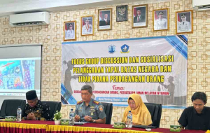 Danlanal Bintan Jadi Narasumber Dalam Focus Group Discussion (FGD) Membahas Perdagangan Orang