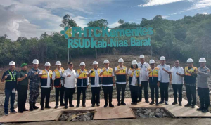 Danlanal Nias Dampingi Menkes RI dalam Pembangunan Rumah Sakit Baru Untuk Warga Nias