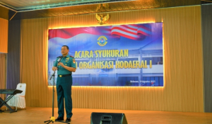 Komandan Lanal Sabang Hadiri Syukuran Peresmian Lantamal I Menjadi Kodaeral I di Belawan