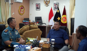 Danlanal Dumai Sambangi Binda Riau, Bahas Penguatan Keamanan Laut di Selat Malaka
