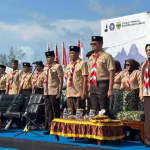 Danlanal Dabo Singkep Pimpin Upacara Hari Pramuka Ke-64