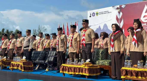 Danlanal Dabo Singkep Pimpin Upacara Hari Pramuka Ke-64
