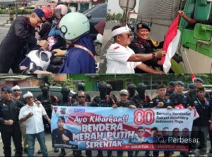 Brimob Batalyon D Pelopor dan Aliansi Ormas Bekasi Bagikan 1.000 Bendera Merah Putih Sambut HUT RI ke-80