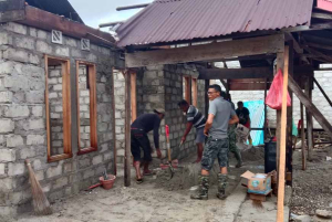 TMMD 125 Kodim 1506/Namlea Rumah Ibu Wahadu Letetuny Capai 45 Persen Pekerjaan