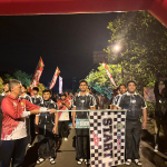 Danlanal Bintan Turut Melepas Peserta Gerak Jalan Proklamasi 45 KM di Tanjungpinang