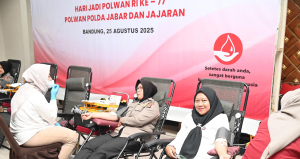 HUT ke-77, Polwan Polda Jabar Tebar Kepedulian Lewat Donor Darah