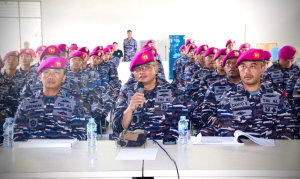 Asintel Danpasmar 3 Ikuti Launching SPPG TNI Serentak Seluruh Indonesia Via Vicon
