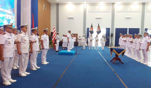 Danlanal Bintan Ikut Saksikan Momen Pengukuhan dan Sertijab Pejabat Kodaeral IV