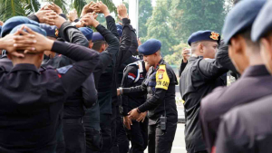 Brimob Batalyon C Pelopor Siaga Ketat di Kompleks DPR/MPR RI