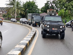 Jelang HUT ke-80 TNI, Kodim 1710/Mimika Bersama GM FKPPI, Banser, dan Pemuda Kerukunan Gelar Patroli Humanis