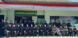 Brimob Polda Metro Jaya Sambangi Koramil 05 Ciputat di HUT ke-80 TNI