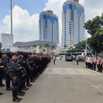 Brimob Polda Metro Jaya Kawal Aksi Bela Palestina di Kedubes AS