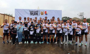 Danlanal Dumai Ramaikan Roesmin Nurjadin Fighter Run 2025 di Pekanbaru