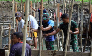 Satgas TMMD Kodim 1505/Tidore Bangun Sumur Air Bersih untuk Warga Desa Tagalaya