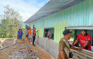 Satgas TMMD 126 Kodim 1810/Tambrauw Lanjutkan Pembangunan Gereja Advent