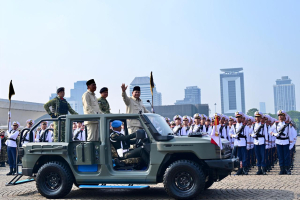 Panglima TNI Dampingi Presiden Prabowo Pimpin Upacara HUT ke-80 TNI di Monas