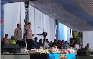 Komandan Lanal Bandung Hadiri Apel Ojol Kamtibmas
