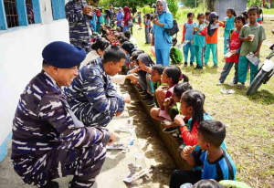 Kodaeral IX Ambon Sentuh Kepedulian Anak Desa Opin Lewat Edukasi Kesehatan Gigi