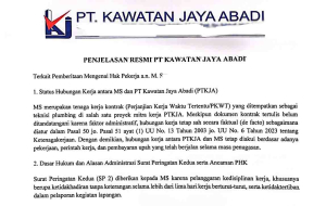 Dugaan Pelanggaran Hak Normatif di PTKJA Menguat, Direktur: Tunggu Prosesnya Dulu
