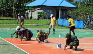 Lapangan Bola Voli TMMD Kodim 1505/Tidore Rampung