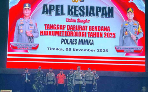 Personel Kodim 1710/Mimika Ikuti Apel Kesiapsiagaan Bencana Hidrometeorologi 2025