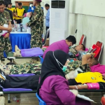 Brimob Metro Jaya Ikut Donor Darah HUT Ke-80 Korps Marinir