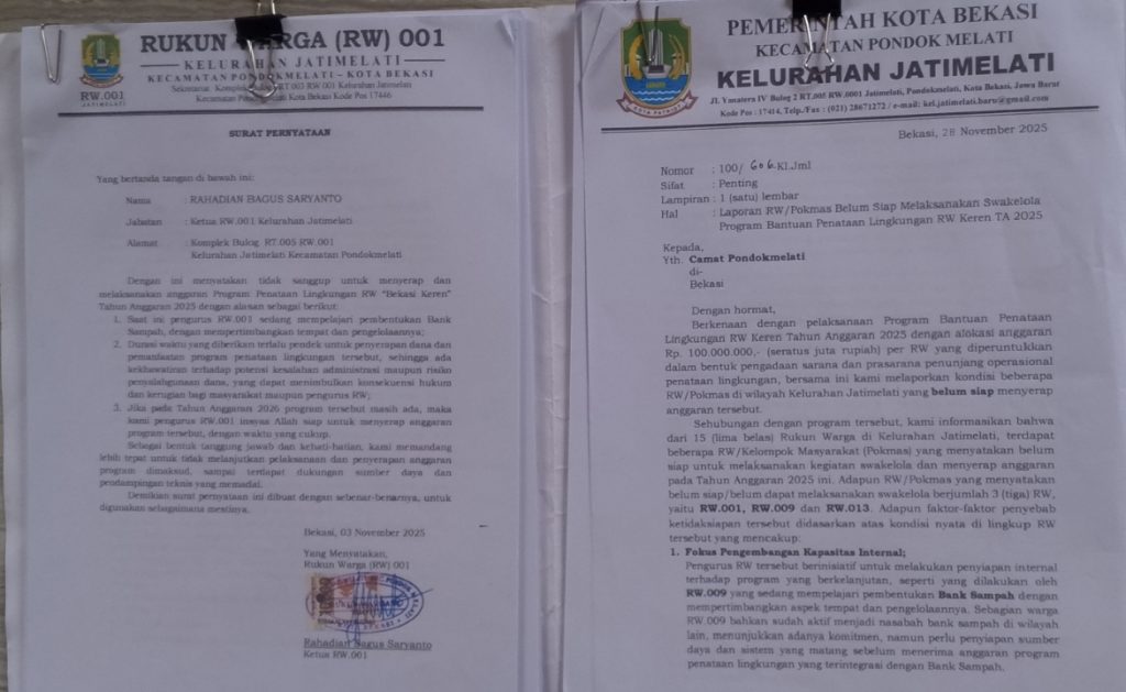 Tiga RW di Jati Melati Tolak Dana Hibah, Lurah Tegaskan Bukan Karena Tidak Diberikan 1 1766463242907