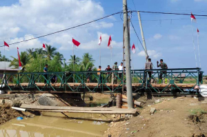 TNI Pulihkan Jembatan Bailey Matang Bangka Rampung 100 Persen