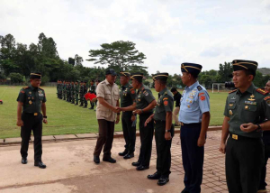 Dankodiklat TNI Sambut Menhan dan Panglima TNI pada Peresmian Sekolah SePa PK TNI