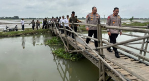 Dansat Brimob Dukung Program Kapolda Lewat Peninjauan Jembatan Desa
