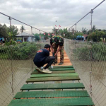 TNI Tuntaskan Renovasi Jembatan Gantung Garuda di Deli Serdang