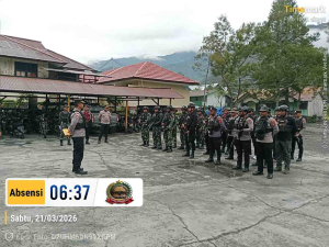 Sinergi TNI-Polri Amankan Sholat Id di Mulia