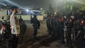 Patroli Dini Hari Brimob Batalyon C Pelopor Cegah Potensi Gangguan di Tangsel dan Tangerang