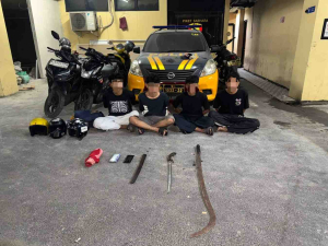 Patroli Pekat Jaya di Kramat Jati Gagalkan Tawuran, Empat Pemuda Diamankan