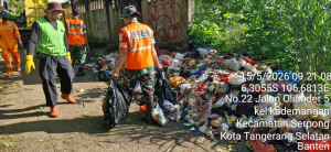 Satgas Kodim 0506/Tgr Bersihkan Sampah di Serpong, Dorong Gerakan Indonesia ASRI
