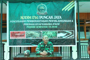 Kodim 1714/Puncak Jaya Pastikan Personel Bebas Narkoba Lewat P4GN dan Tes Urin Semester I 2026