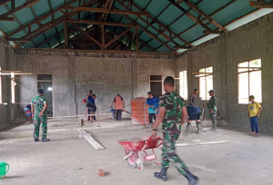 Satgas Karya Bakti TNI AD Percepat Rehab Gereja Elbetel Mentawai