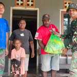 Satgas TMMD Ke-129 Kodim 1807/Sorong Selatan Salurkan 100 Paket Sembako dan Nutrisi untuk Cegah Stunting